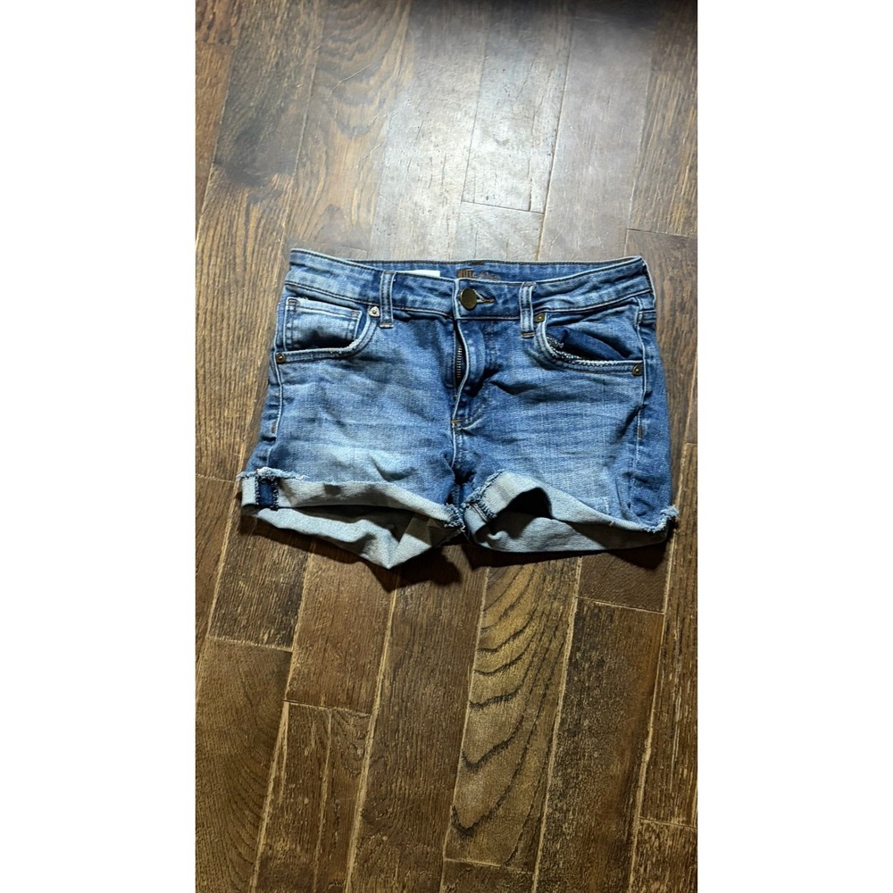 Kut From The Kloth Shorts Womens 00 Gidget Frey Medium Wash Jean Denim Cuffed